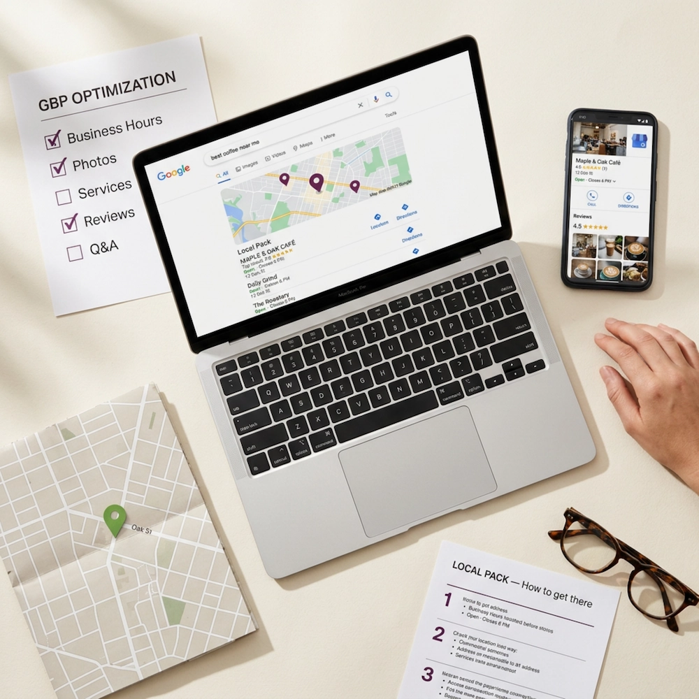 Google Business Profile example on desktop and mobile
