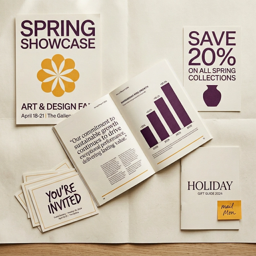 Flyers, posters and marketing print