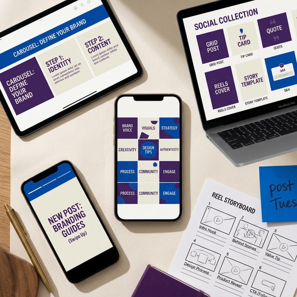 Social media graphics and content templates